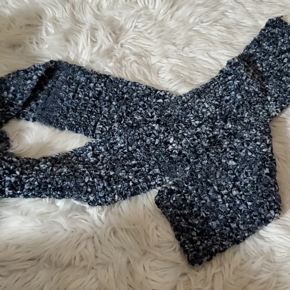Super Soft Fuzzy Knit Scarf | Gray/Black Marled Texture | Cozy Winter Accessory